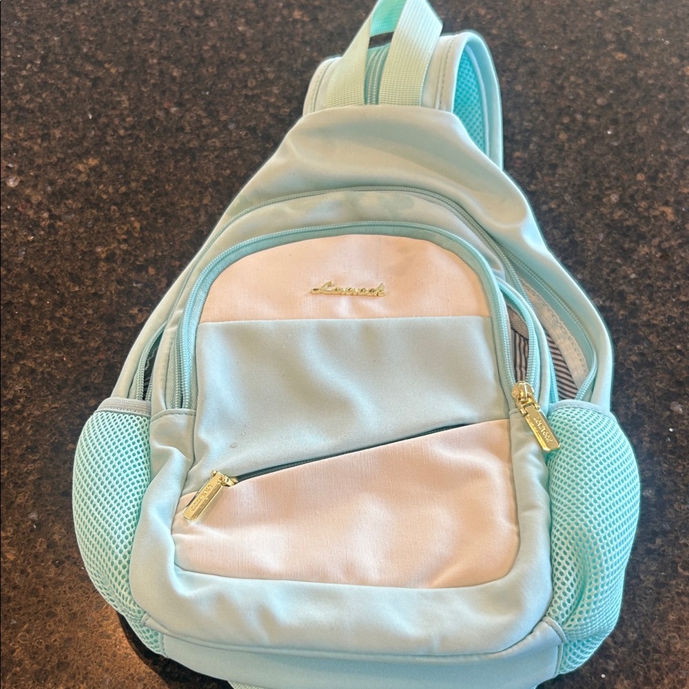Light Blue and White Backpack